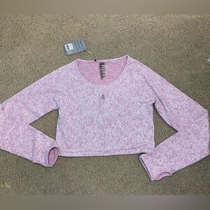 NWT Gymshark Fleur Texture Long Sleeve Crop Top Size XL